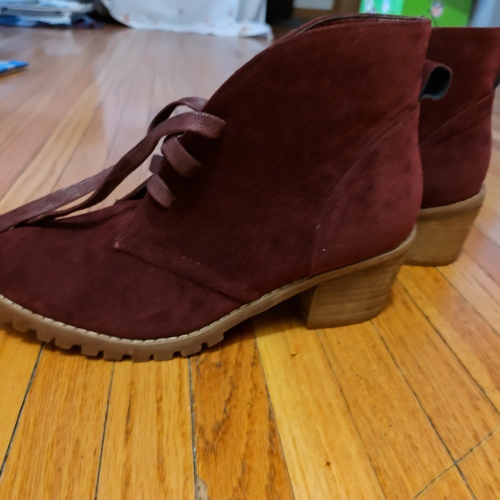 Wine Ankle Boots